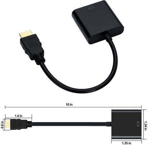 HDMI to VGA, Gold-Plated HDMI to VGA Adapter, Male to Female for Computer, Desktop, Laptop, PC, Monitor, Projector, HDTV, Chromebook, Raspberry Pi, Roku, Xbox and More in Saudi Arabia