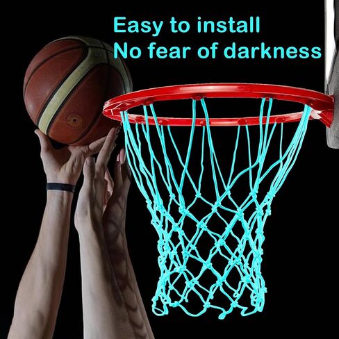 2pcs Luminous Basketball Net, Nightlight Basketball Net, Durable Replacement Basketball Net for Indoor and Outdoor (2 Colors) in Saudi Arabia