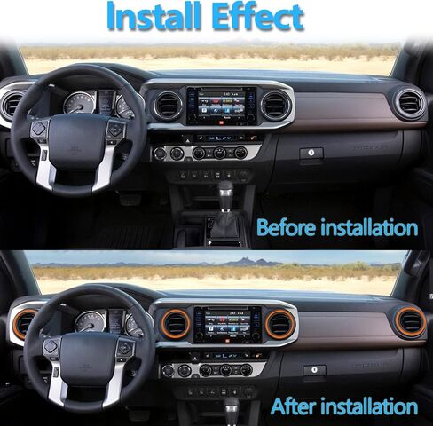 for Tacoma Inner AC Vent Decoration Rings Dash Dashboard Air Conditioner Air Outlet Vent Cover Trim Compatible with Tacoma 2016-2021 4pcs(Black) in Kuwait