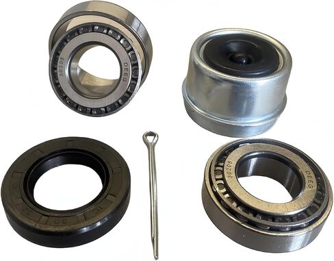 مجموعة واحدة 30205 محامل تناسب مجموعة محور عجلة المقطورة مقاس 25 مم، وختم TC30x52x10 مم، وغطاء غبار OD 52 مم ودبوس كوتر.... in Saudi Arabia