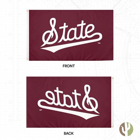 Desert Cactus Mississippi State University Flag Bulldogs MSU Flags Banners 100% Polyester Indoor Outdoor 3x5 Flag (Style Z) in Saudi Arabia