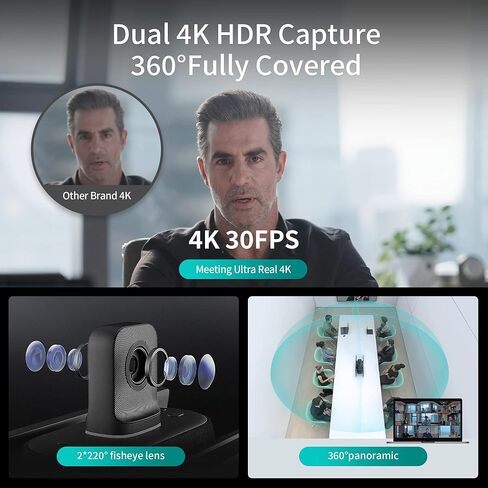 نظام كاميرا غرفة الاجتماعات KanDao Meeting Ultra 5 في واحد، حل مؤتمرات الويب الذكي بدقة 4K HDR 360 درجة AI، شاشة لمس 15.6 بوصة، لمركز مؤتمرات الاجتماعات المتوسطة والكبيرة in Saudi Arabia
