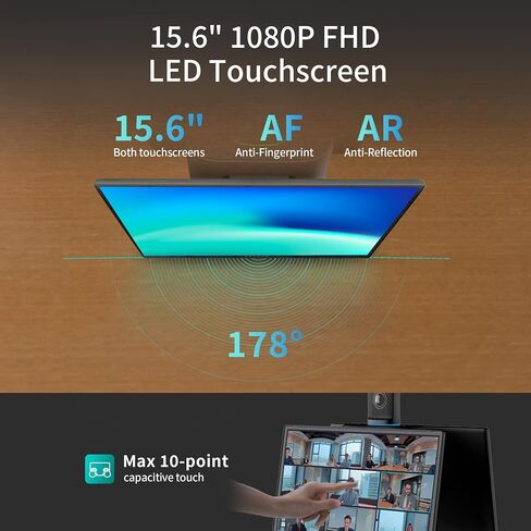 نظام كاميرا غرفة الاجتماعات KanDao Meeting Ultra 5 في واحد، حل مؤتمرات الويب الذكي بدقة 4K HDR 360 درجة AI، شاشة لمس 15.6 بوصة، لمركز مؤتمرات الاجتماعات المتوسطة والكبيرة in Saudi Arabia
