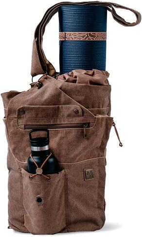 حقيبة بساط اليوغا للنساء والرجال | حقيبة يوجا كبيرة من القماش وحامل يناسب جميع أغراضك | حقيبة ظهر لليوجا، حامل بساط اليوجا، هدية يوجا للنساء in Kuwait