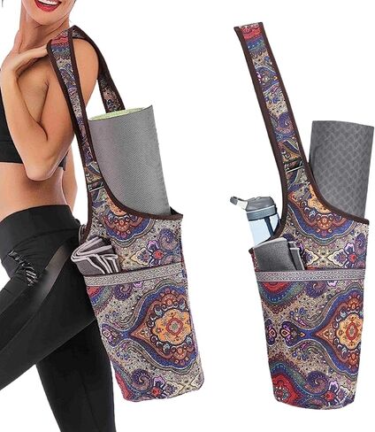 Yoga Mat Bag Adjustable Strap Large Size Pocket and Zipper Pocket Fit Most Size Mats in Kuwait