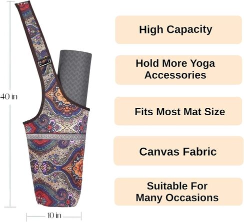 Yoga Mat Bag Adjustable Strap Large Size Pocket and Zipper Pocket Fit Most Size Mats in Kuwait