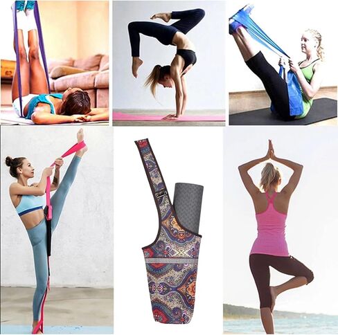 Yoga Mat Bag Adjustable Strap Large Size Pocket and Zipper Pocket Fit Most Size Mats in Kuwait