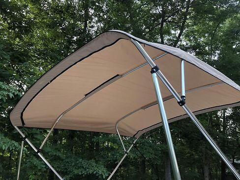 قطعة قماش علوية بديلة من Bimini مع حذاء، بيج، بطول 9 بوصات × عرض 8.5 بوصات، 16 أونصة، من Cypress Rowe Outfitters، 4 أقواس، تناسب عرض 97-103 بوصة in Kuwait