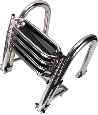 سلم قارب متداخل ذو 4 خطوات يعزز سلم الرصيف بدرابزين يدوي وخطوات واسعة جدًا in Kuwait