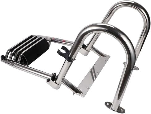 سلم قارب متداخل ذو 4 خطوات يعزز سلم الرصيف بدرابزين يدوي وخطوات واسعة جدًا in Kuwait