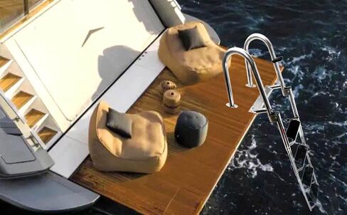 سلم قارب متداخل ذو 4 خطوات يعزز سلم الرصيف بدرابزين يدوي وخطوات واسعة جدًا in Kuwait