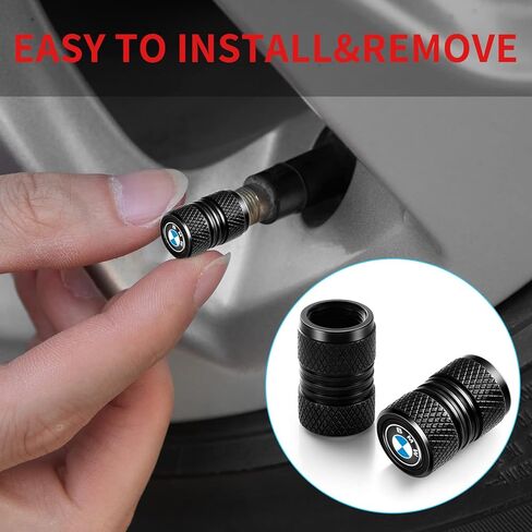 Metal car tire Valve Compatible with BMW M X1 X3 M3 M5 X1 X5 X6 Z4 3 5 7 Series car Trim Accessories 4pcs Black in Saudi Arabia
