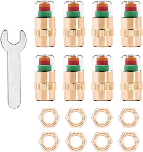 Carreno 4pcs New Car All Copper Material Tire Pressure Caps 35 PSI 2.4 Bar TPMS Tire Pressure Monitor Sensor Indicator 3 Color Eye Alert in Saudi Arabia