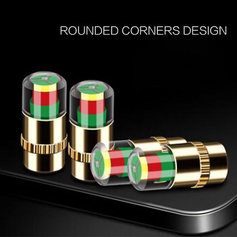 Carreno 4pcs New Car All Copper Material Tire Pressure Caps 35 PSI 2.4 Bar TPMS Tire Pressure Monitor Sensor Indicator 3 Color Eye Alert in Saudi Arabia