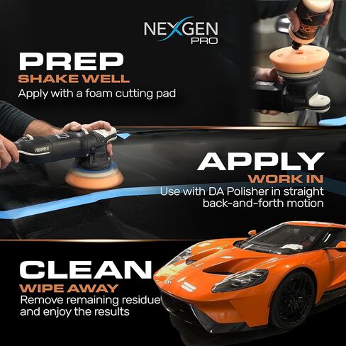 Nexgen Pro 3000 قطع متوسط ​​16 أونصة | مزيل خدوش السيارة الآمن من بودي شوب | خالي من الحشو، صنع في الولايات المتحدة الأمريكية، مواد كاشطة متخصصة للتقليل | مزيل خدوش مائي للمركبات in Kuwait