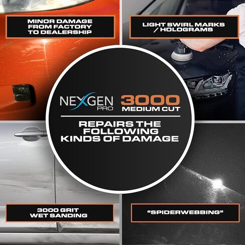 Nexgen Pro 3000 قطع متوسط ​​16 أونصة | مزيل خدوش السيارة الآمن من بودي شوب | خالي من الحشو، صنع في الولايات المتحدة الأمريكية، مواد كاشطة متخصصة للتقليل | مزيل خدوش مائي للمركبات in Kuwait