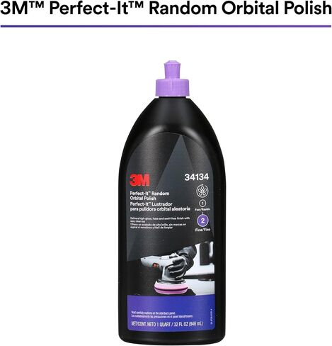 3M Perfect-It Random Orbital Polish, 34134, 1 Quart, Fast Cutting Polisher for Automotive Buffing & Polishing, High-Gloss Finish in Saudi Arabia