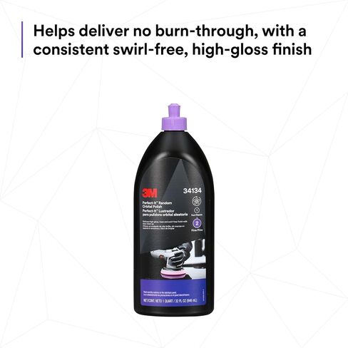 3M Perfect-It Random Orbital Polish, 34134, 1 Quart, Fast Cutting Polisher for Automotive Buffing & Polishing, High-Gloss Finish in Saudi Arabia