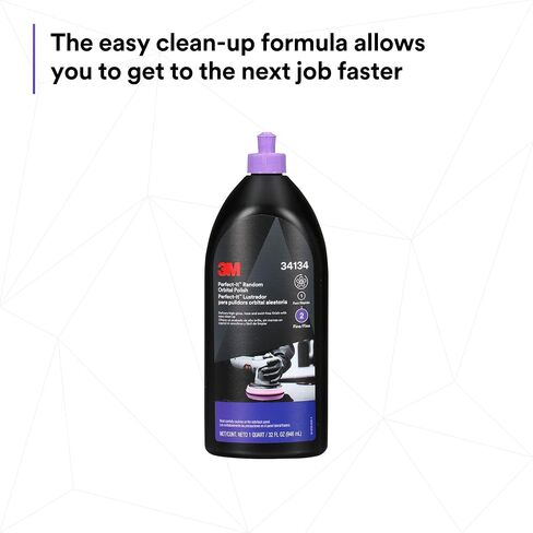 3M Perfect-It Random Orbital Polish, 34134, 1 Quart, Fast Cutting Polisher for Automotive Buffing & Polishing, High-Gloss Finish in Saudi Arabia