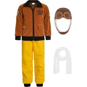 Pilot Costume for Kids Boys Girls Aviator Costume Halloween Party Dress Up