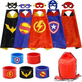 RioRand Kids Superhero Capes Set Toys for Boys Girls Party Supplies Christmas Halloween Cosplay 5PCS