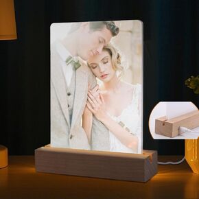 5 "× 7"- 4 PCS أكريليك 2 PCS الإطار تسامي LED أكريليك الصور إطارات الأضواء الليلي