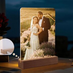 2 حزمة 6 "× 8" تسامي LED إطارات الصور الاكريلي