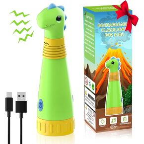 Dinosaur Rechargeable Flashlight for Kids, LED Flashlight with Dino Roar Sound, Kids Flashlight Torch Toy, Outdoor Kids Camping Gear Accessories, Birthday Gift Easter Basket Stuffers for Kid Boy Girl