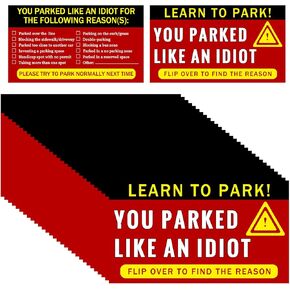 200Pcs You Parked Like an Idiot Business Cards,Bad Parking Cards 3.5"x2" Multi Reasons Violation Stocking Stuffers for Adults