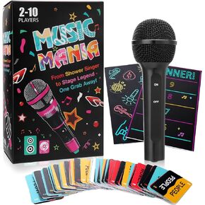 Mity Rain Music Party Games-ألعاب البطاقات الموسيقية السريعة للموسيقى للاعبين من 2 إلى 10 لاعبين | ألعاب عائلية ممتعة وألعاب بطاقات الكبار مع تحدي كلمات - مثالية للعشاق وعيش الموسيقى!