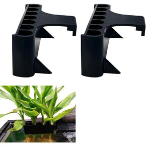 2pcs 7 ثقوب أصحاب نباتات الحوض ، حامل نبات للحوض مع السنانير ، حامل النبات لزراعة الأسماك المائية الزجاجية وزينة Aquascape (شفافة)