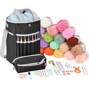yookee home Crochet Kit for Beginners Crochet Kit for Adults Yarn for Crocheting Complete Crochet Starter Kit Beginner for Adults with Crochet Accessories
