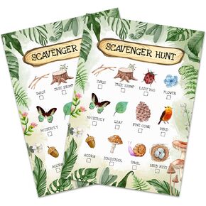 بطاقات صيد Nature Scavenger Hunt مجموعة من 25 جهازًا ، ولعبة مطاردة الكسام في التخييم ، وصيد الزبال في الهواء الطلق ، وألعاب حفلات العطلات في الهواء الطلق ، وبحث عن نشاط التخييم ، وألعاب حفلات العطلات لصديق العائلة ، A01
