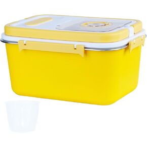 RUIAN10L Airtight Pet Food Storage Container Stainless Steel with Scoop - Translucent Moisture-Proof Plastic Bin for Dry Food, Cat/Dog Treats, Grains - Seal Locking Lid Keep Fresh (JC366-2)