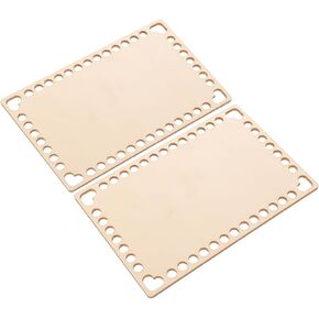قاع سلة خشبية طبيعية DIYEAH ، 2pcs مستطيل الفارغ الكروشيه سلة الخشب قاعدة سلة DIY سلة النسيج لإكسسوارات صنع الحرف DIY