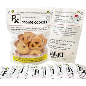 Funny Rx Prescription Cookie Bags (فارغة) - هدايا الممرضات ، هدايا أسبوع الممرضات ، الطبيب ، الصيدلي ، فني ، هدايا طلاب التمريض - أسبوع السلطة الفلسطينية ، تخرج الممرضة ، تفضل الحفلات الطبية (10 حزمة)