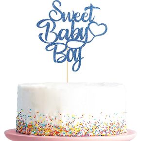Kakaswa Sweet Baby Boy Cake Topper ، استحمام الطفل/جنس الولادة تكشف عن زخارف الحفلات ، ومرحبا بك