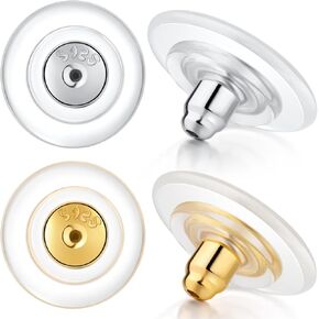 ظهور حلق كبير 12 مم ، 925 Sterling Silver Locking Carking Propens Plackents ، و 18 ألفًا من الذهب ، وظهر بدائل للأقراط الثقيلة ذات الأطوار السفلية.