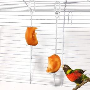 Bird Fruit Holder, Stainless Steel Parrot Fruit Vegetable Food Stick Holder Small Animal Bird Toy Vegetable Skewer Treating Tool for Parrots Chinchillas and Small Pets(L)