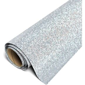 SISER GLITTER HTV 12 "x3ft لفة (فضية) الحديد على فينيل نقل الحرارة