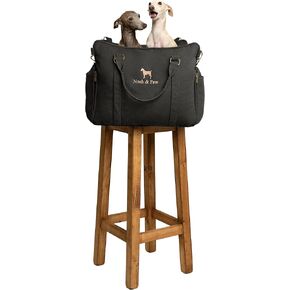 Noah & Paw Dog Car Car Carrier ، مقعد سيارة صغيرة للكلاب للحيوانات الأليفة الصغيرة المتوسطة مع مقطع تسخير ، ميزة سلامة 4x ، سرير سفر معزز ، ملء رغوة العظام القابلة للغسل ،