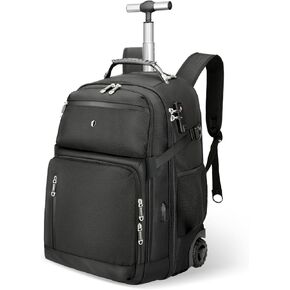 Vacuum Rolling Backpack,50L Roller Travel Laptop Backpack with Anti-Theft,rolling backpack for travel,Water-Resistant Carry-On Luggage,Business and Commuting (A)