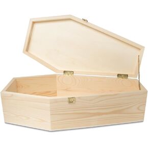 Pet Casket - 30 "صندوق دفن خشبي للكلاب والقطط ، تابوت بتولا البلطيق القوي والآمن مع غطاء مفصلي ، نصب تذكاري محب لدفن الأليفة الكريم