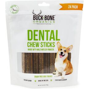 Buck Bone Organics Natural Dental Chew 24 مضغ في العبوة
