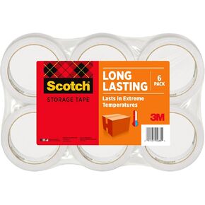 Scotch Long Long Storage Backing Tape ، صناديق نقل شريط تخزين ، 1.88 في × 54.6 ياردة ، 6 لفات