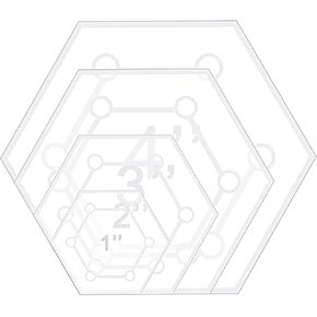 Nezyo 4 PCS حكام خياطة 4 أحجام خياطة الحكام طوالب خياطة واضحة لمستلزمات قطع النسيج (مسدس ، 1 بوصة ، 2 بوصة ، 3 بوصة ، 4 بوصة)