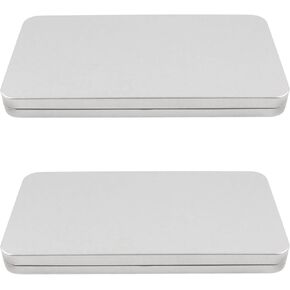 فاجوكوم 2PCS حاوية معدنية فارغة مع غطاء ، 6.7 × 3.5x0.6inch / 17x9x1.5 سم صندوق تخزين معدني لتخزين المجوهرات ، الحرف ، لوازم الخياطة وغيرها من الأشياء الصغيرة