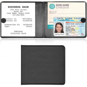 2 Pack Car Registration Insurance Holder, 10.55''×4.8'' Essential Auto Card Glove Box Organizer, Vehicle Interior Accessories Perfect for Most Car, Truck, SUV(Black)
