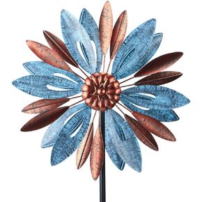 Wonder Garden Wind Spinners في الهواء الطلق - 2 عبوة صغيرة معدنية طنان الطائر الخضراء مدار طاحونة دوار
