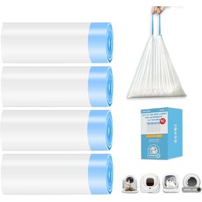 60 COUNT CAT CAT CAT STERTER BOX LINERS لمربع القمامة القطط للتنظيف ذاتيًا ، تم استبدال بطانات القمامة كيتي ، 19.7 × 17.7 بوصة أكياس القمامة الرباطية للروبوت الأوتوماتيكي (4 عبوات/60 تهم) - دليل التسرب والخدمة الثقيلة
